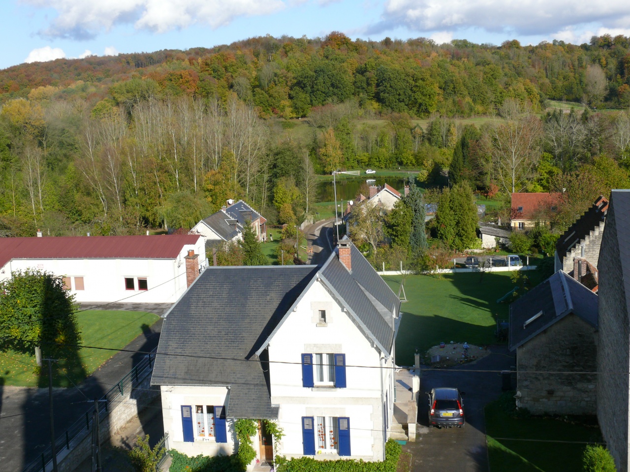 vue du haut du clocher de l'église